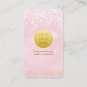 Carte De Visite Code QR Boules Bokeh Rose Luxe Moderne (Dos)