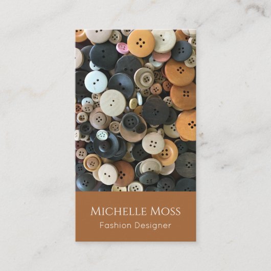 Carte De Visite Code QR Boutons de couture du concepteur de mode (Devant)