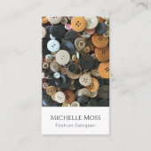 Carte De Visite Code QR Boutons de couture du concepteur de mode (Devant)