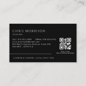 Carte De Visite Code QR Bricoleur Menuisier Charpenterie (Dos)