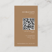Carte De Visite Code Qr Brown géométrique géométrique verticale du (Dos)