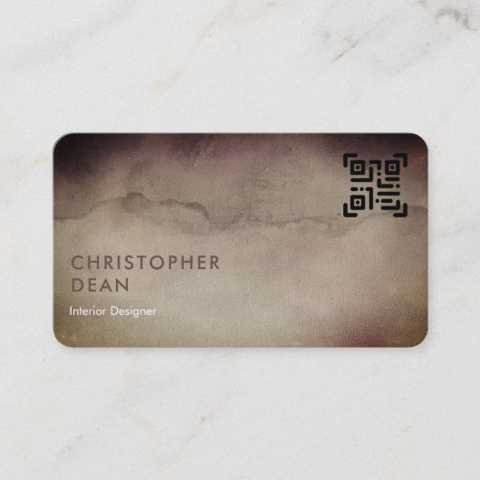 Carte De Visite Code QR Brown rustique professionnel (Devant)
