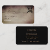 Carte De Visite Code QR Brown rustique professionnel (Devant / Derrière)