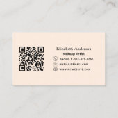 Carte De Visite Code qr brun de pêche empreinte de léopard (Dos)