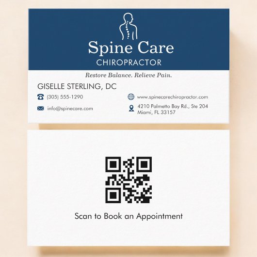 Carte De Visite Code QR Cabinet de Chiropratique
