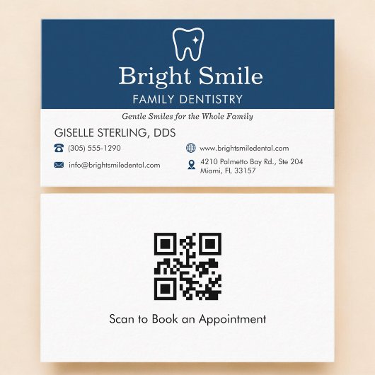 Carte De Visite Code QR Cabinet Dentaire Professionnel Dentisterie
