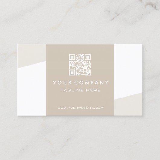 Carte De Visite Code QR Cappuccino Géométrique Simple (Devant)