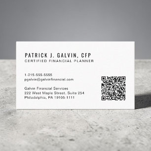 Carte De Visite Code QR CFP Certified Financial Planner