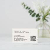 Carte De Visite Code QR CFP Certified Financial Planner (Debout devant)