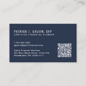 Carte De Visite Code QR CFP Certified Financial Planner Bleu (Devant)