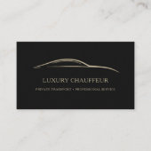 Carte De Visite Code QR Chauffeur Luxe Noir & Or (Devant)