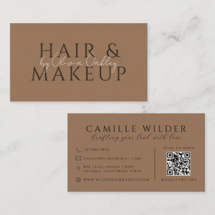 Carte De Visite Code QR Cheveux Et Maquillage Sark Terracotta