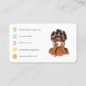 Carte De Visite Code QR Chic Pink Hair Stylist (Dos)
