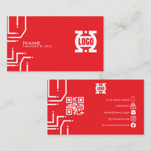 Carte de visite code QR Circuit imprimé RedTech Mo