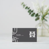 Carte de visite code QR Circuit imprimé Technologi (Debout devant)