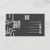 Carte de visite code QR Circuit imprimé Technologi (Dos)