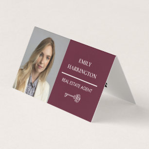 Carte De Visite Code QR Clé Classique Agent Immobilier Marron