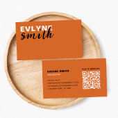 Carte De Visite Code QR Code Décontracté de courge orange tendance