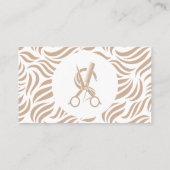 Carte De Visite Code QR Coiffeur Coiffeuse Biege Élégant (Dos)