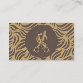 Carte De Visite Code QR Coiffeur Coiffeuse Élégant Cheveux Marron (Dos)