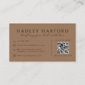 Carte De Visite Code QR Coiffure Et Maquillage Terracotta Foncé (Dos)