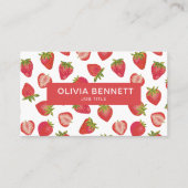 Carte De Visite Code QR coloré Motif fraise (Devant)