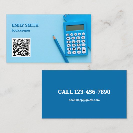 Carte De Visite Code QR comptable comptable comptable comptable (Devant / Derrière)