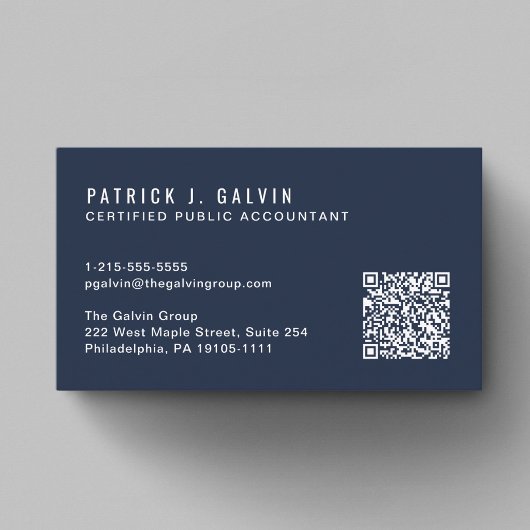 Carte De Visite Code QR comptable CPA Bleu