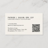 Carte De Visite Code QR Comptable CPA Crème (Devant)