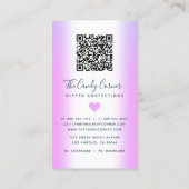Carte De Visite Code QR Confection des Parties scintillant de frai (Dos)