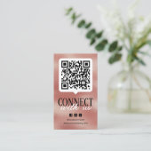 Carte De Visite Code QR Connectez-vous avec nous Média social Rose (Debout devant)