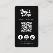 Carte De Visite Code QR Connectez-vous avec nous Noir (Devant)