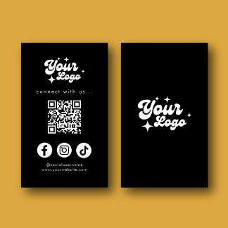 Carte De Visite Code QR Connectez-vous avec nous Noir