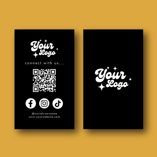 Carte De Visite Code QR Connectez-vous avec nous Noir