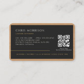 Carte De Visite Code QR Constructeur Entrepreneur Bois Noir Or (Dos)