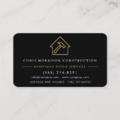 Carte De Visite Code QR Construction Bricoleur Métallisé Argenté (Devant)