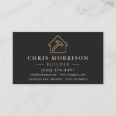 Carte De Visite Code QR Construction Builder Noir Or (Devant)