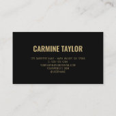 Carte De Visite Code QR Consultant Noir et Or (Dos)