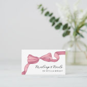 Carte De Visite Code QR Coquette Rose Beauté (Debout devant)