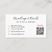 Carte De Visite Code QR Coquette Rose Beauté (Dos)
