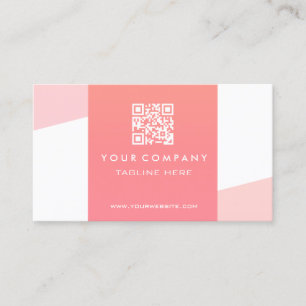 Carte De Visite Code QR corail minimaliste professionnel simple