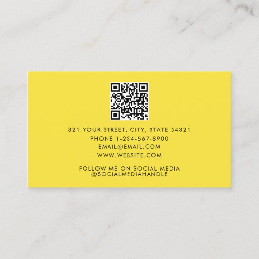 Carte De Visite Code QR couleur 80's Retro Neon Lightning (Dos)