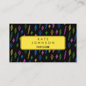 Carte De Visite Code QR couleur 80's Retro Neon Lightning (Devant)