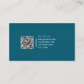 Carte De Visite Code QR couleur solide Moderne Élégant Turquoise (Dos)
