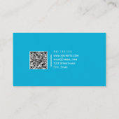 Carte De Visite Code QR couleur unie bleu vif moderne élégant (Dos)