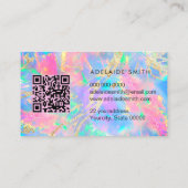 Carte De Visite code QR couleurs néon texture pierre opale (Dos)