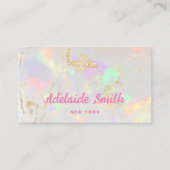 Carte De Visite code QR couleurs pastel texture opale (Devant)