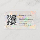 Carte De Visite code QR couleurs pastel texture pierre d'opale (Dos)