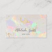 Carte De Visite code QR couleurs pastel texture pierre d'opale (Devant)