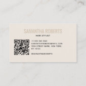 Carte De Visite Code QR crème de coiffeur moderne (Dos)